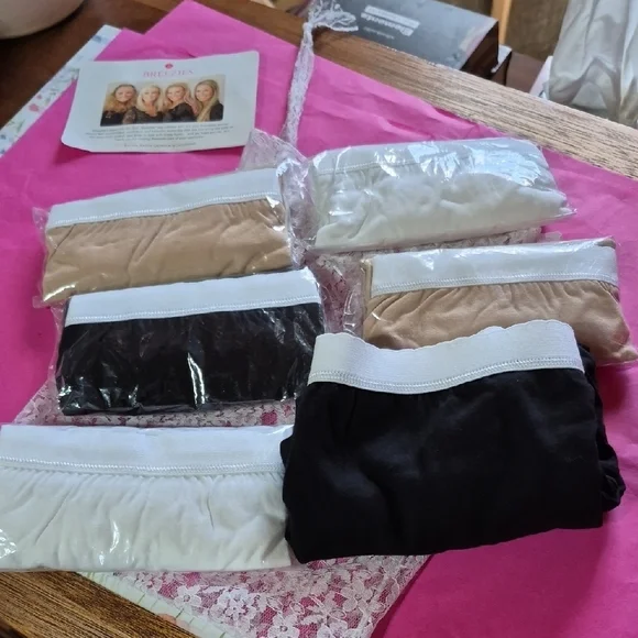Breezies Women's Panties Set - Black, White, Tan - Picture 6 of 7